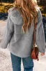 Medium Grey Fleece Zip Up Drawstring Hooded Pocketed Jacket sold by Beagle Boutique
