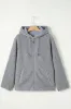 Medium Grey Fleece Zip Up Drawstring Hooded Pocketed Jacket sold by Beagle Boutique