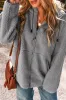 Medium Grey Fleece Zip Up Drawstring Hooded Pocketed Jacket sold by Beagle Boutique