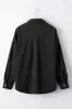 Black Houndstooth Corduroy Patchwork Flap Pocket Shacket sold by Beagle Boutique