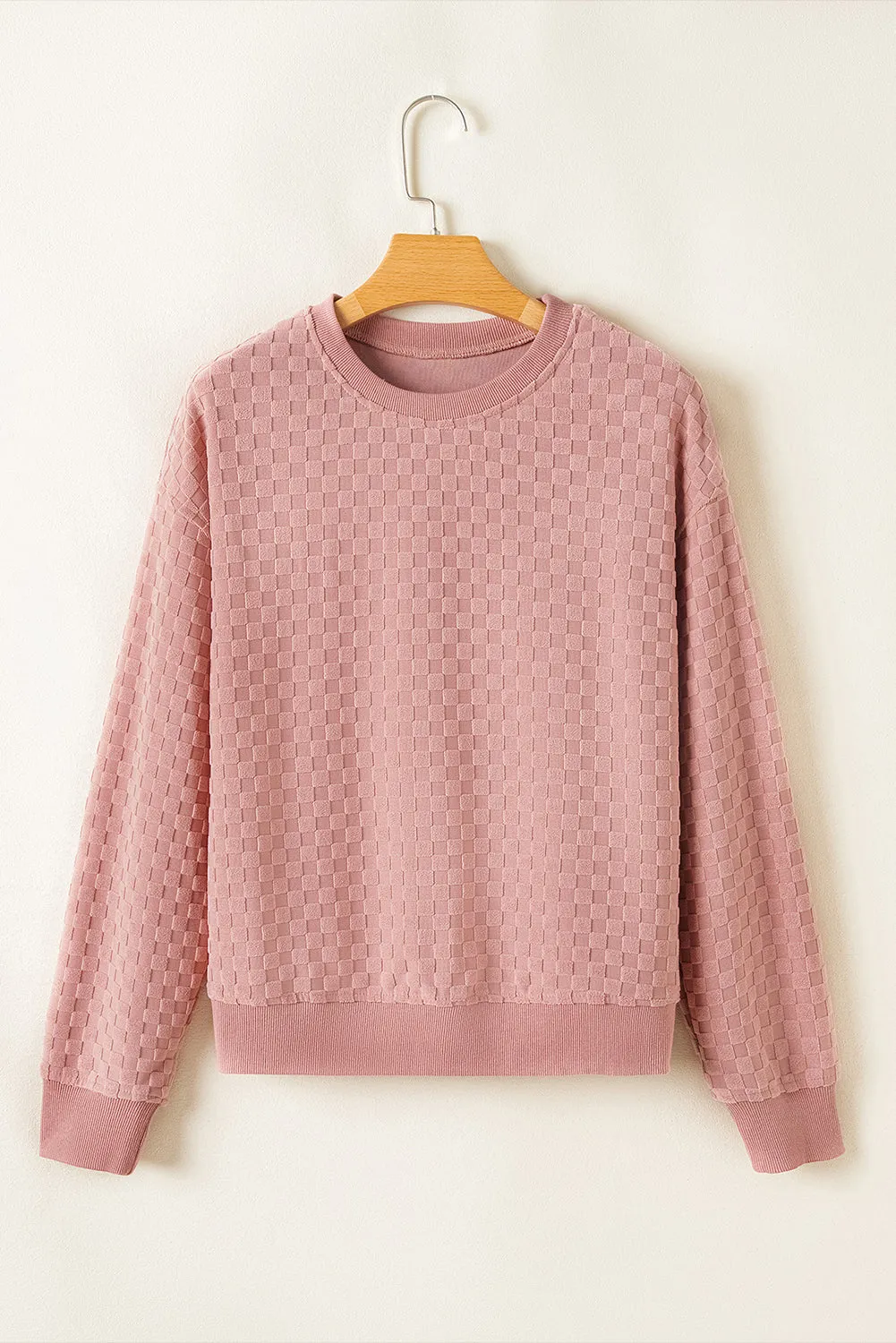 Blossom Checkered Textured Long Sleeve Top and Shorts Set sold by Beagle Boutique product image thumbnail 4