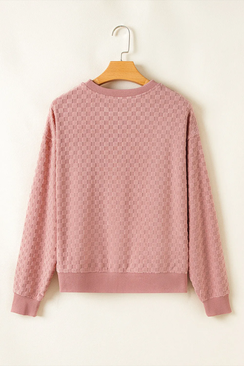 Blossom Checkered Textured Long Sleeve Top and Shorts Set sold by Beagle Boutique product image thumbnail 5