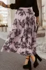 Peach Blossom Floral Leaves Embroidered High Waist Maxi Skirt sold by Beagle Boutique