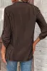 Brown Stripe V Neck Roll Up Sleeve Pocket Patched Classic Shirt sold by Beagle Boutique