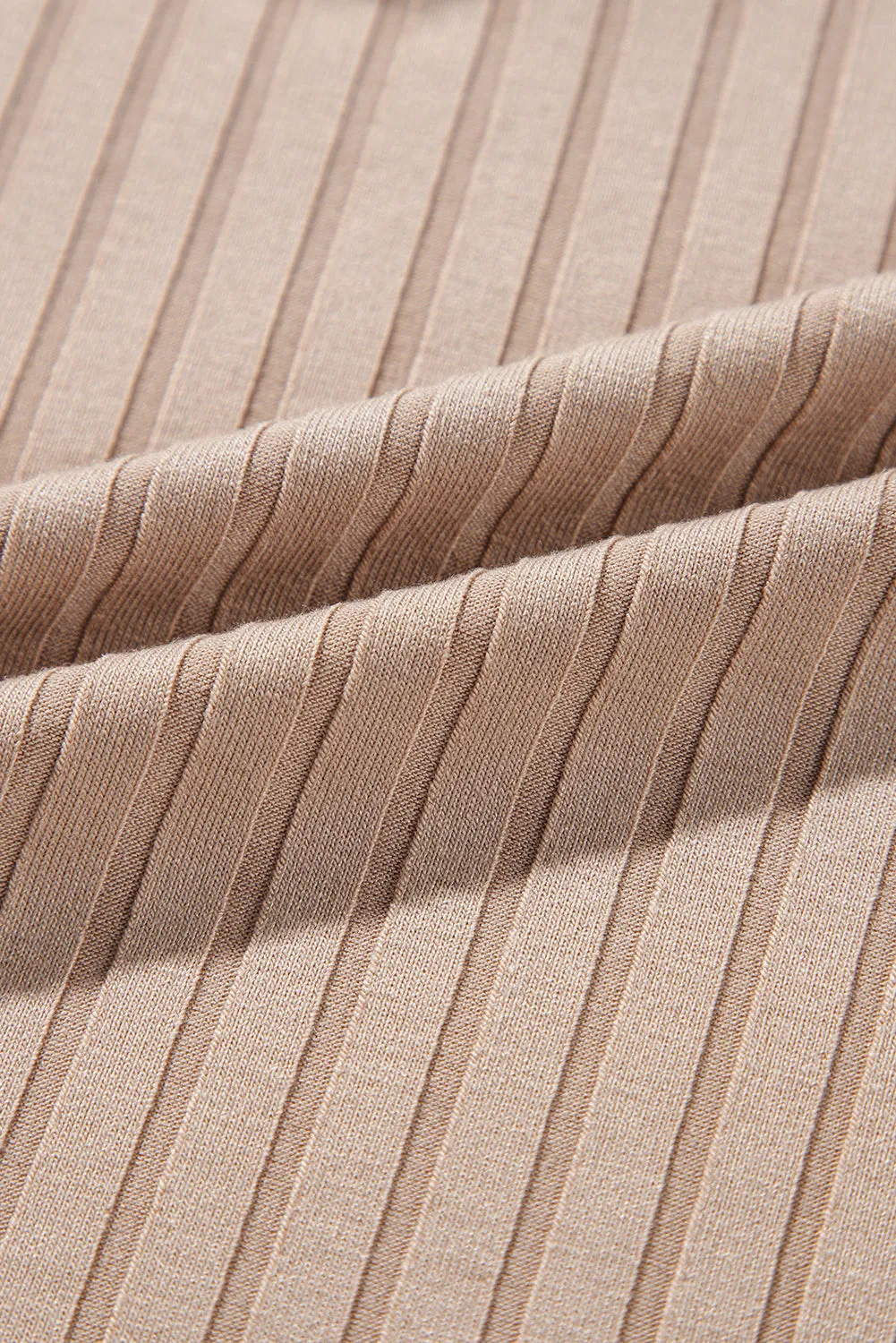 Straw Yellow Ribbed Knit V Neck Long Sleeve Slim Fit Top sold by Beagle Boutique product image thumbnail 4