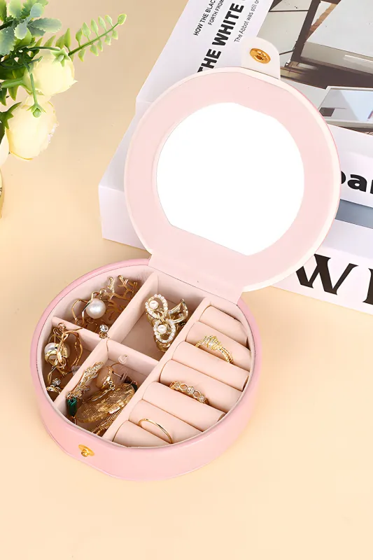 Light Pink Jewelry Organizer Cases with Mirror sold by Beagle Boutique
