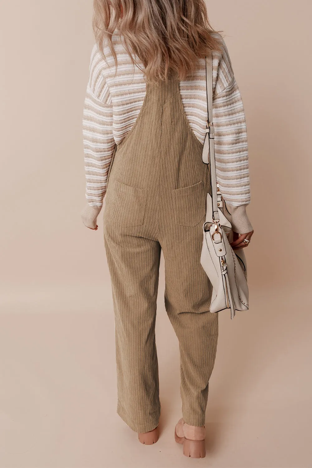 Grey Morn Solid Pocketed Loose Fit Ribbed Overall sold by Beagle Boutique product image thumbnail 2
