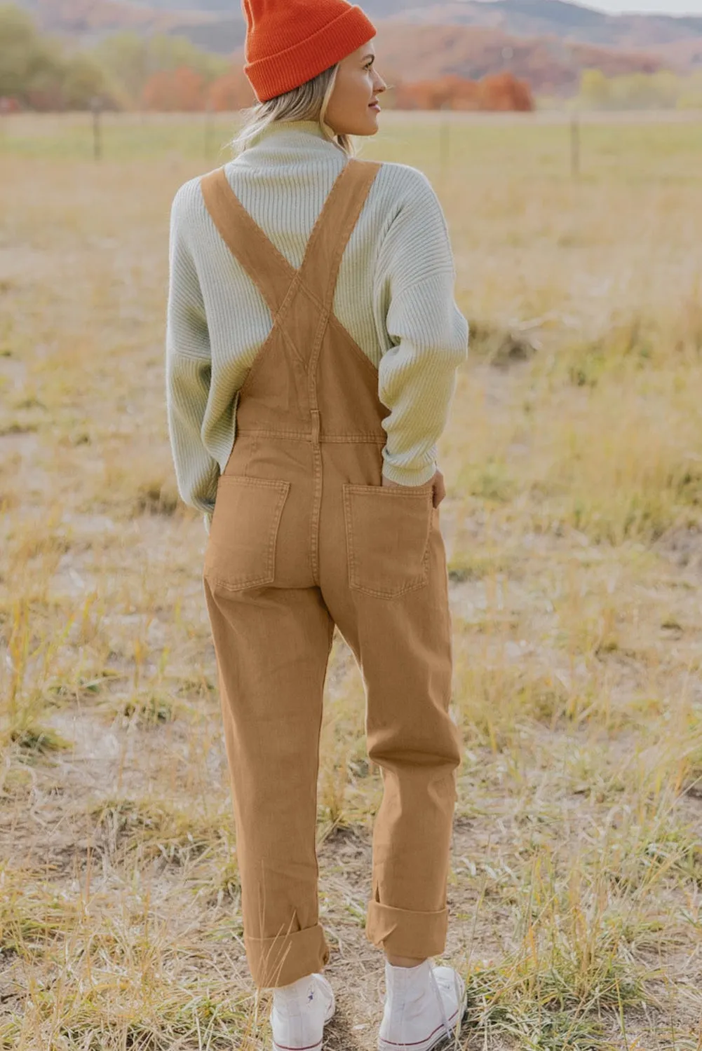 Khaki Vintage Multi Pockets Buckle Strap Cargo Denim Overalls sold by Beagle Boutique product image thumbnail 2
