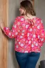 Pink Plus Size Square Neck Floral Blouse sold by Beagle Boutique