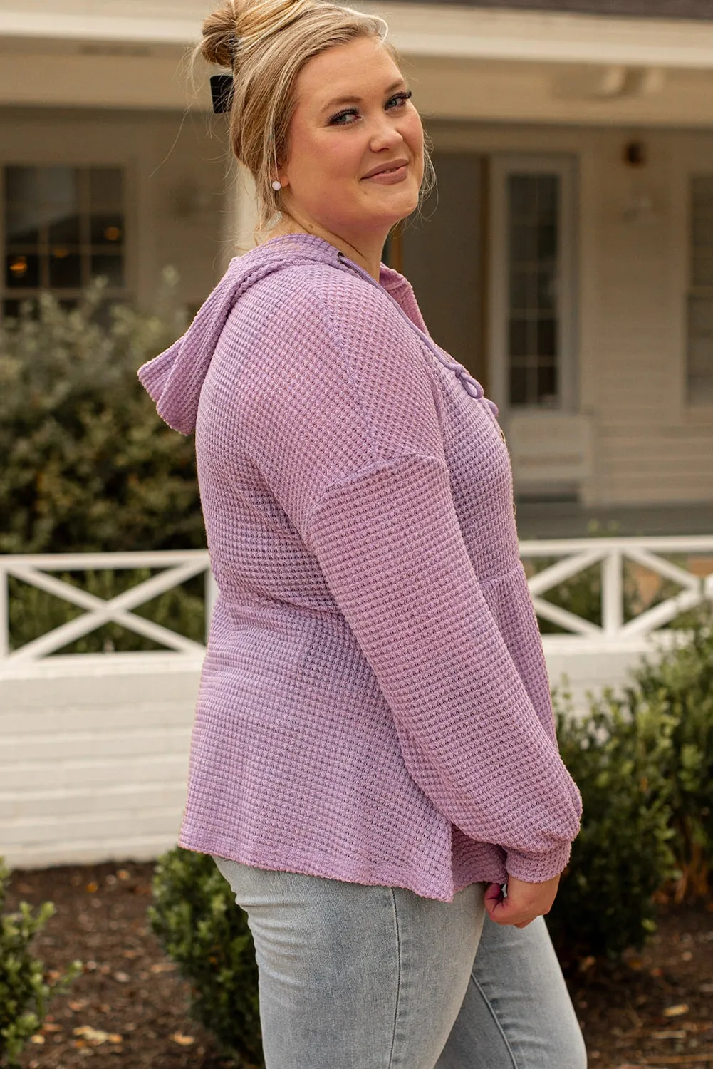 Plus Size Hooded Waffle Knit Top sold by Beagle Boutique product image thumbnail 3