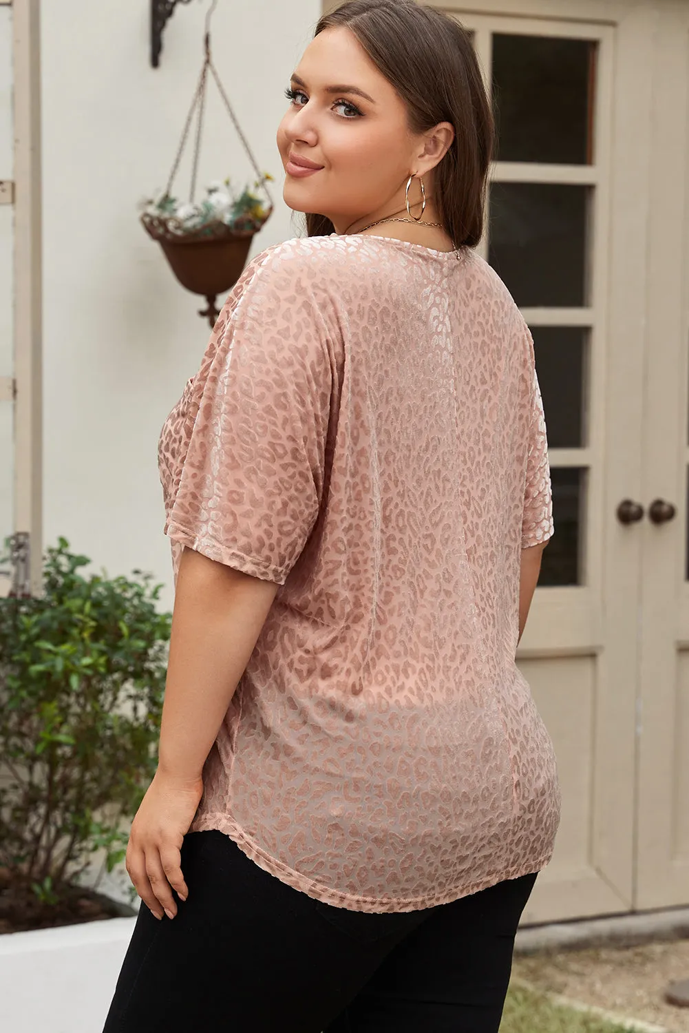 Khaki Leopard Print Plus Size T-shirt sold by Beagle Boutique product image thumbnail 2