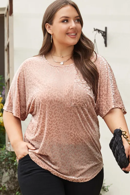 Khaki Leopard Print Plus Size T-shirt sold by Beagle Boutique