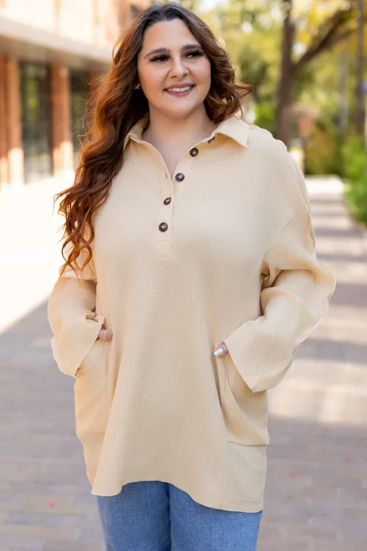 Jet Stream Plus Size Thermal Waffle Knit Henley Tunic Top sold by Beagle Boutique