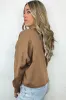 Coffee Solid Exposed Seam Pullover Sweatshirt sold by Beagle Boutique
