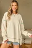 Contrast Stitching Split Baggy Sweatshirt sold by Beagle Boutique