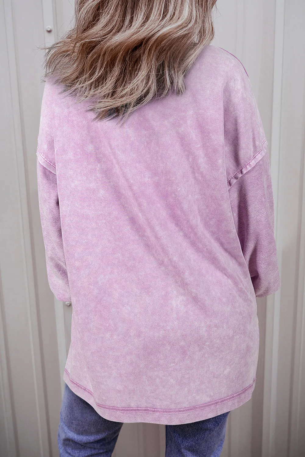 Orchid Petal Mineral Wash Drop Shoulder Pullover Sweatshirt sold by Beagle Boutique product image thumbnail 2