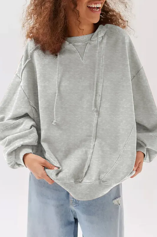 Gray Active Patchwork Detail Warm Winter Hoodie sold by Beagle Boutique