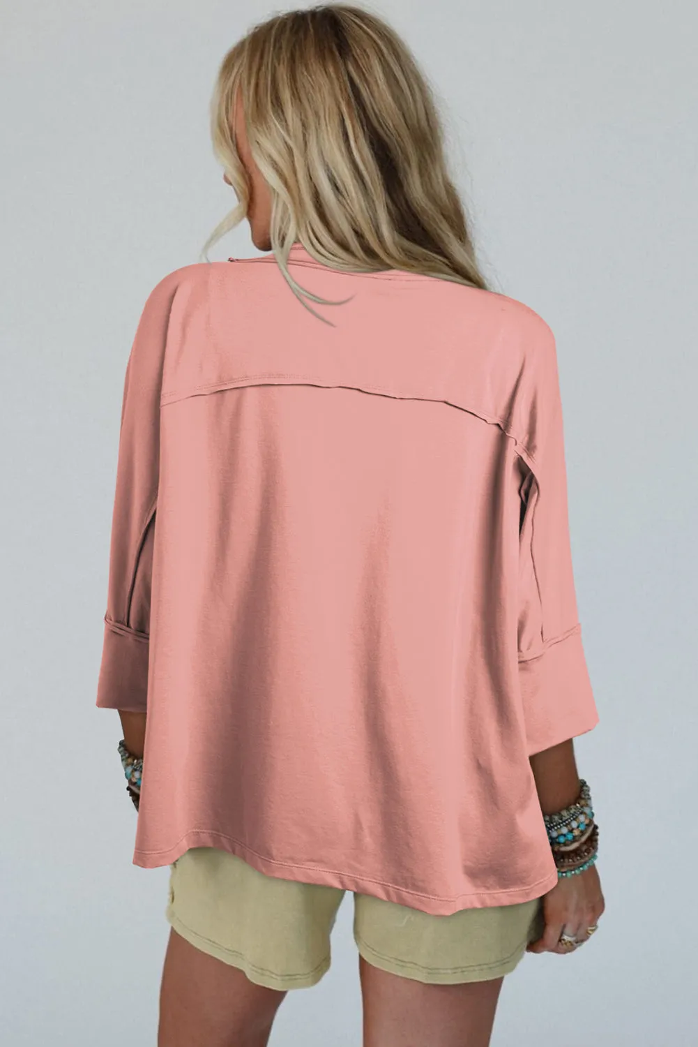 Rose Tan Floral Starbust Exposed Seam Mineral Wash Top sold by Beagle Boutique product image thumbnail 2