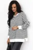 Black Stripe Raglan Sleeve Side Slits Loose Sweatshirt sold by Beagle Boutique