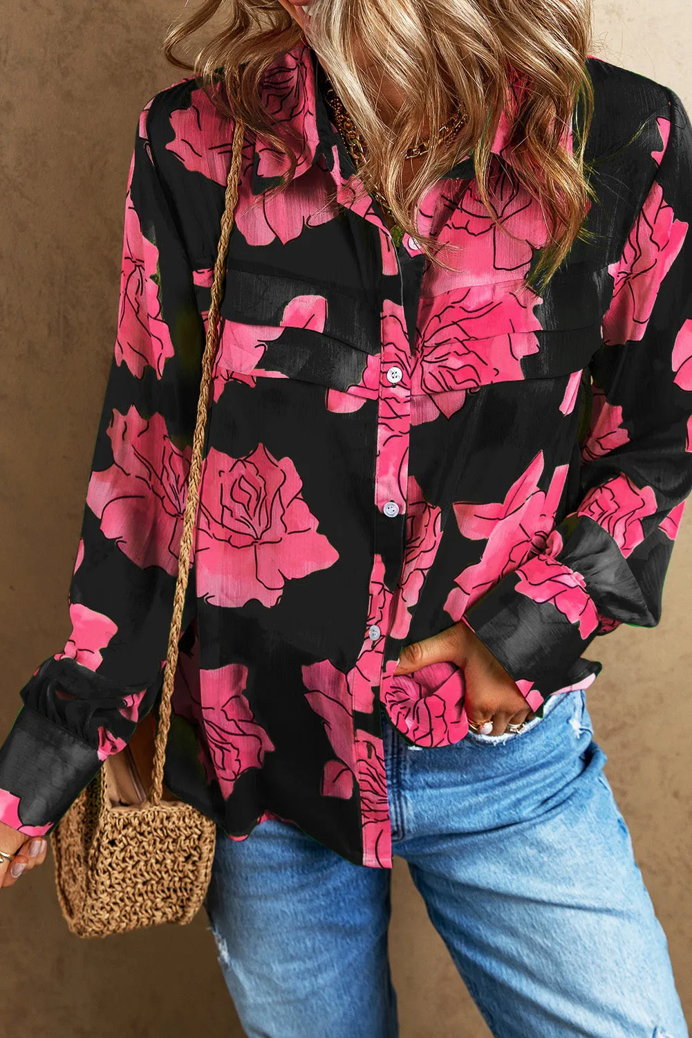 Green Floral Print Pleated Detail Puff Sleeve Shirt sold by Beagle Boutique product image thumbnail 4