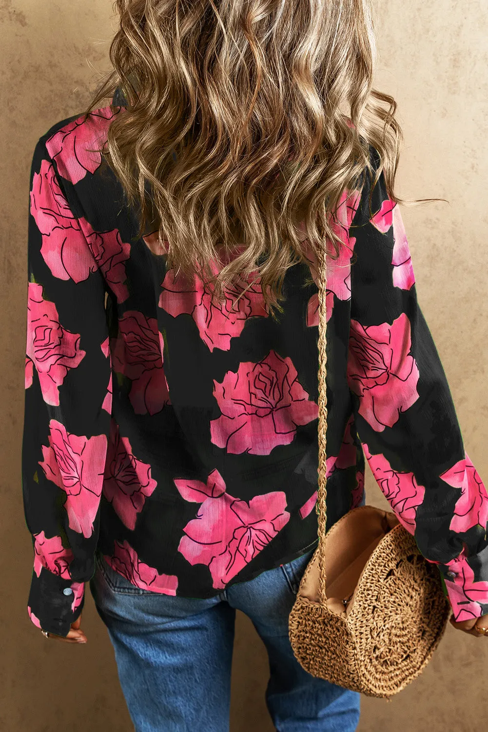 Green Floral Print Pleated Detail Puff Sleeve Shirt sold by Beagle Boutique product image thumbnail 5