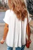 White Chest Pocket Buttoned Rolled Short Sleeve Shirt sold by Beagle Boutique