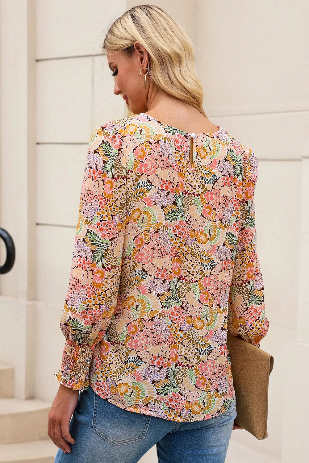Multicolor Puff Sleeve Floral Blouse sold by Beagle Boutique product image thumbnail 5