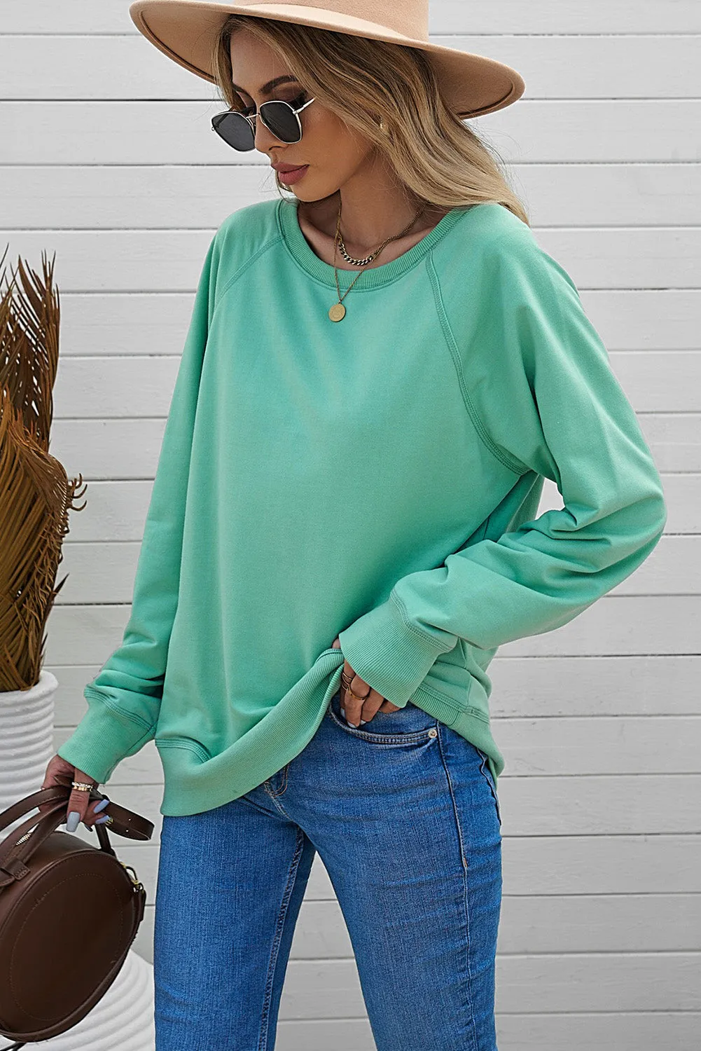 Green French Terry Cotton Blend Pullover Sweatshirt sold by Beagle Boutique product image thumbnail 3