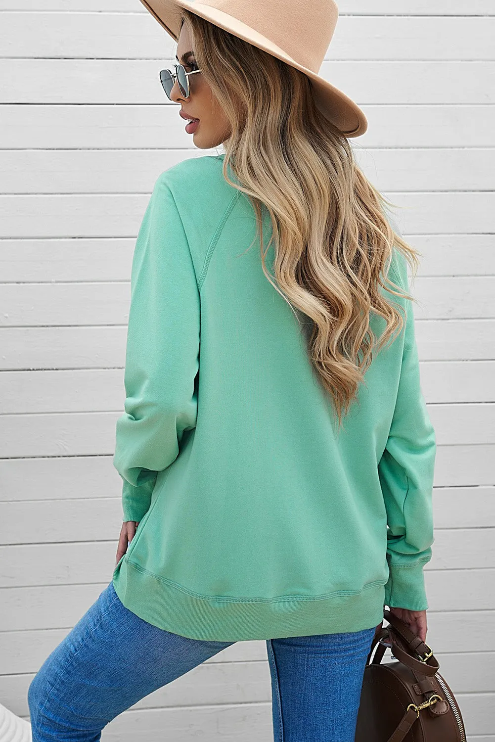 Green French Terry Cotton Blend Pullover Sweatshirt sold by Beagle Boutique product image thumbnail 2
