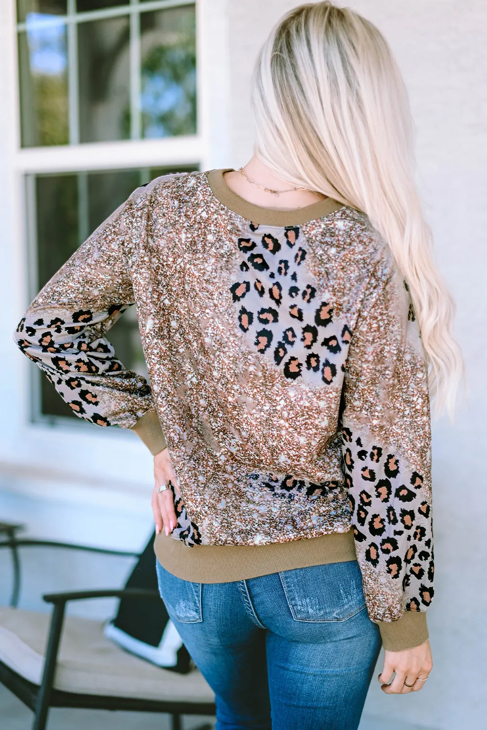 Leopard Print Bleached Long Sleeve Top sold by Beagle Boutique product image thumbnail 2