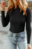 Khaki Ribbed Knit High Neck Long Sleeve Top sold by Beagle Boutique