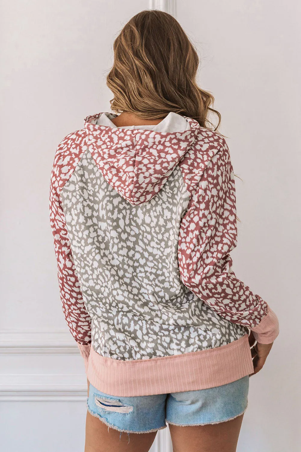 Pink Leopard Long Sleeve Hooded Sweatshirt sold by Beagle Boutique product image thumbnail 2