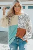 Leopard Patchwork Colour Block Ribbed Long Sleeve Top sold by Beagle Boutique