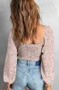 Apricot Square Neck Puff Sleeve Floral Smocked Top sold by Beagle Boutique