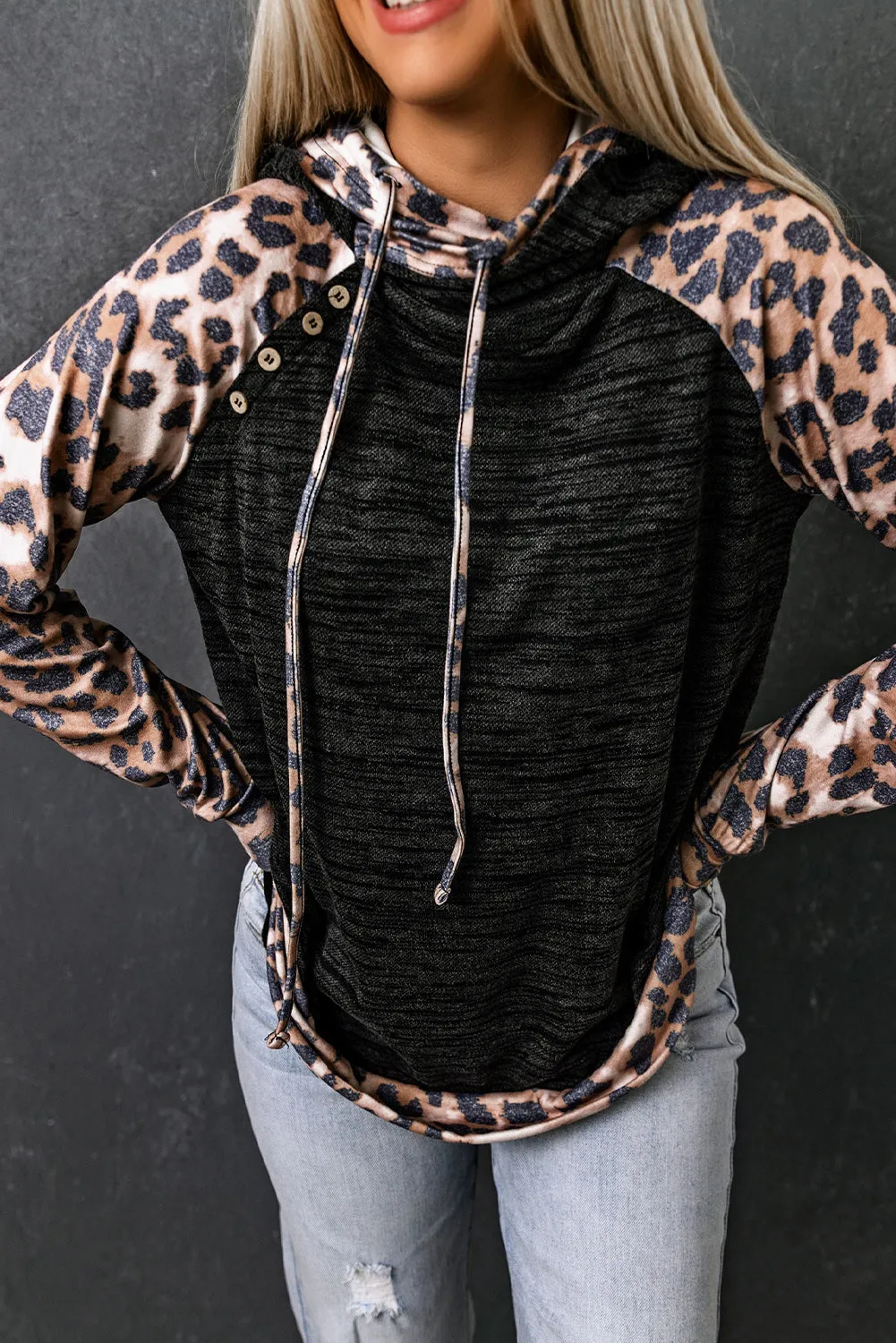 Brushed Leopard Contrast Hoodie sold by Beagle Boutique product image thumbnail 3