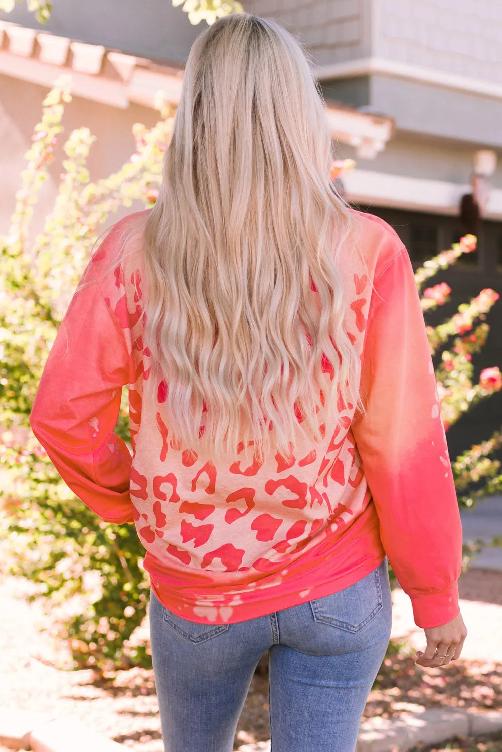 Pink Bleached Cheetah Print Sweatshirt sold by Beagle Boutique product image thumbnail 2