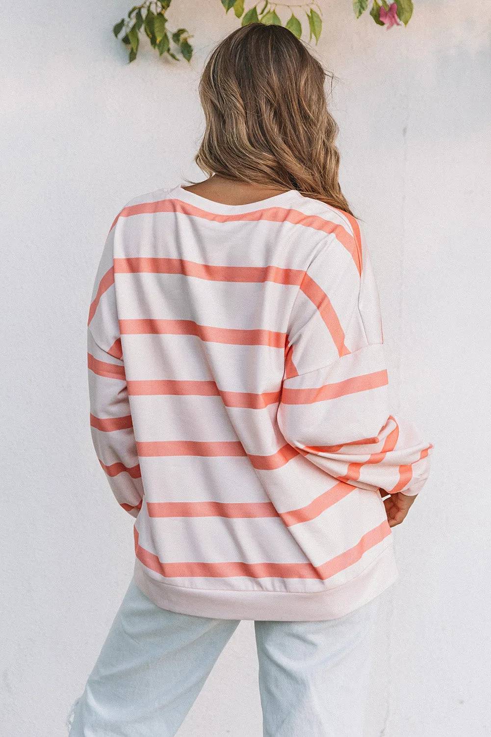 Stripe Striped Drop Shoulder Pullover Sweatshirt sold by Beagle Boutique product image thumbnail 2