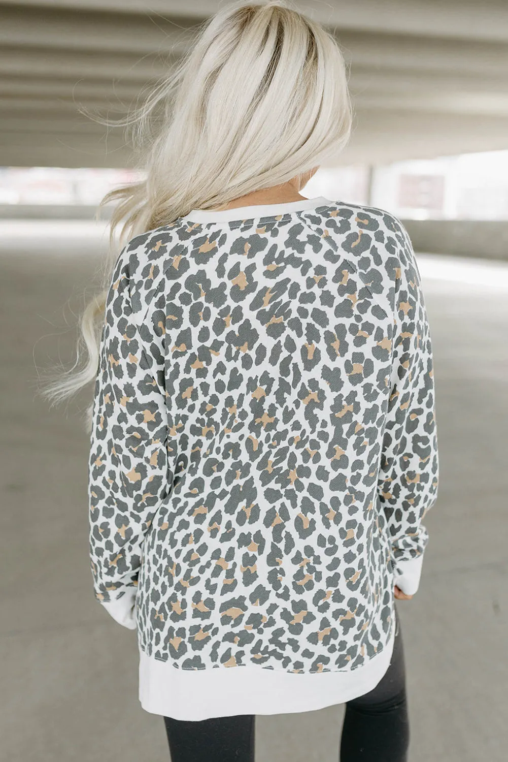 White Printed Solid Trim Leopard Print Top sold by Beagle Boutique product image thumbnail 2