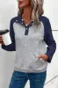 Grey Textured Contrast Splicing Raglan Sleeve Top sold by Beagle Boutique