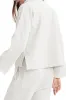 Snow White Ribbed High Neck Drop Shoulder Loose Top sold by Beagle Boutique