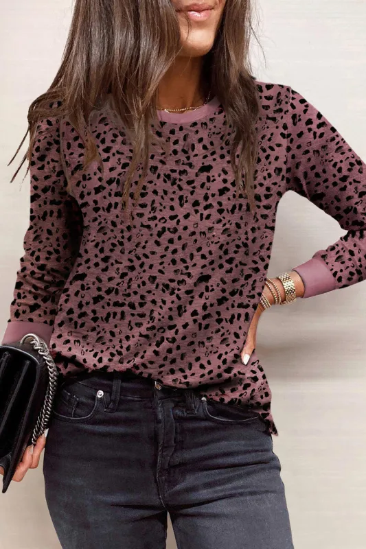Animal Spotted Print Round Neck Long Sleeve Top sold by Beagle Boutique