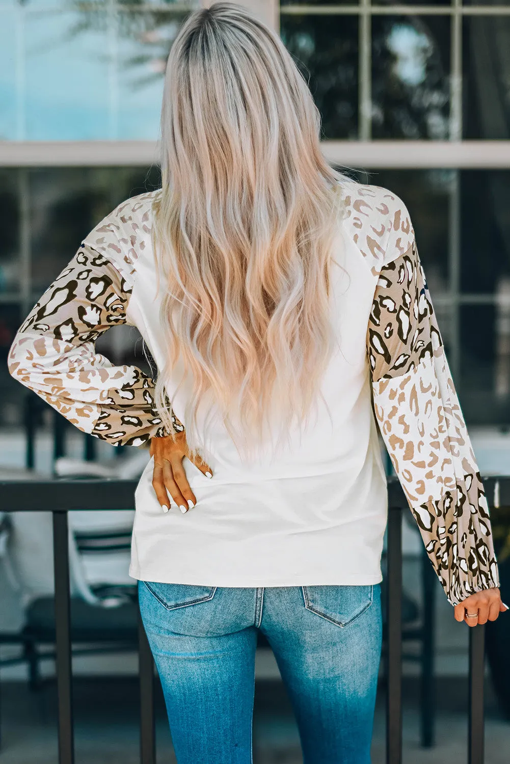 Beige Leopard Print Bubble Sleeve Top sold by Beagle Boutique product image thumbnail 2