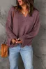 purple Waffle Knit Loose Long Sleeve Top sold by Beagle Boutique