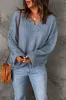 purple Waffle Knit Loose Long Sleeve Top sold by Beagle Boutique