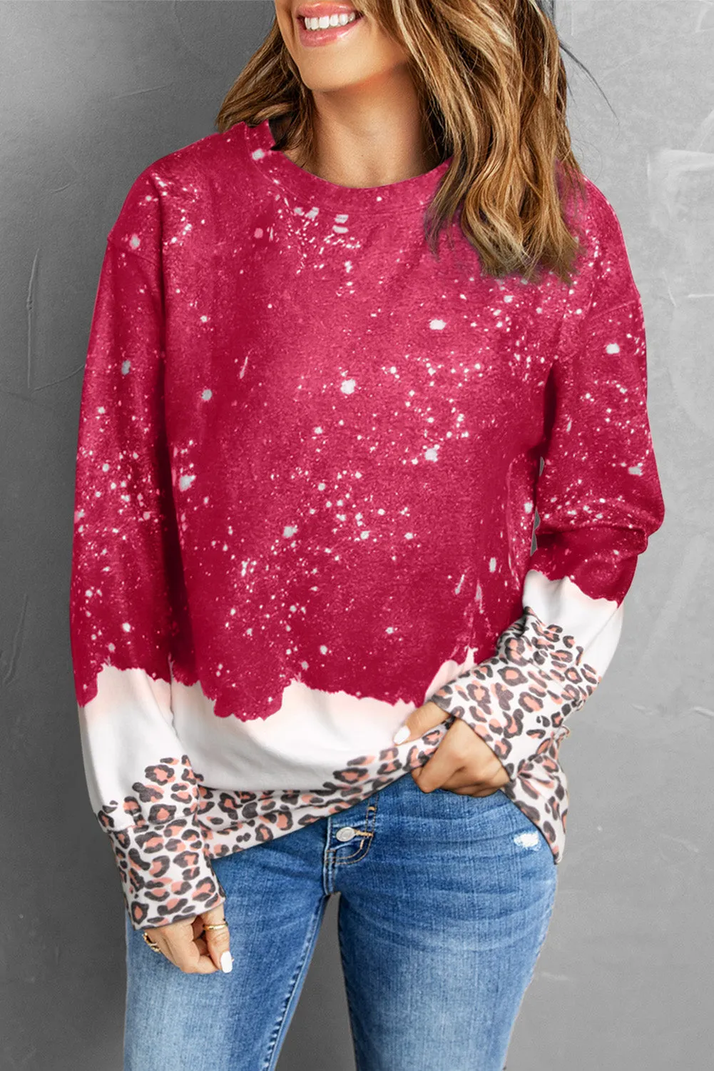 Black Leopard Bleached Pullover Sweatshirt sold by Beagle Boutique product image thumbnail 4