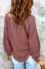 Black Scoop Neck Puff Sleeve Waffle Knit Top sold by Beagle Boutique