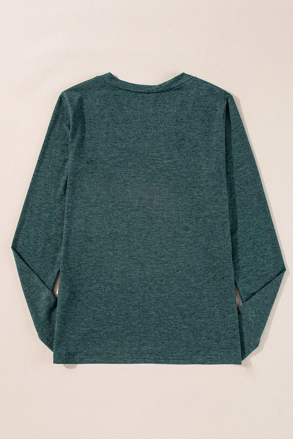 Mist Green Solid Colour Long Sleeve V Neck Top sold by Beagle Boutique product image thumbnail 3