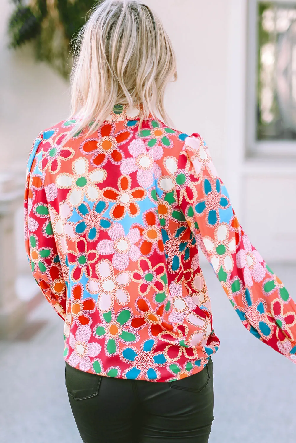 MultiColour Floral Print Bubble Sleeve Shirt sold by Beagle Boutique product image thumbnail 2
