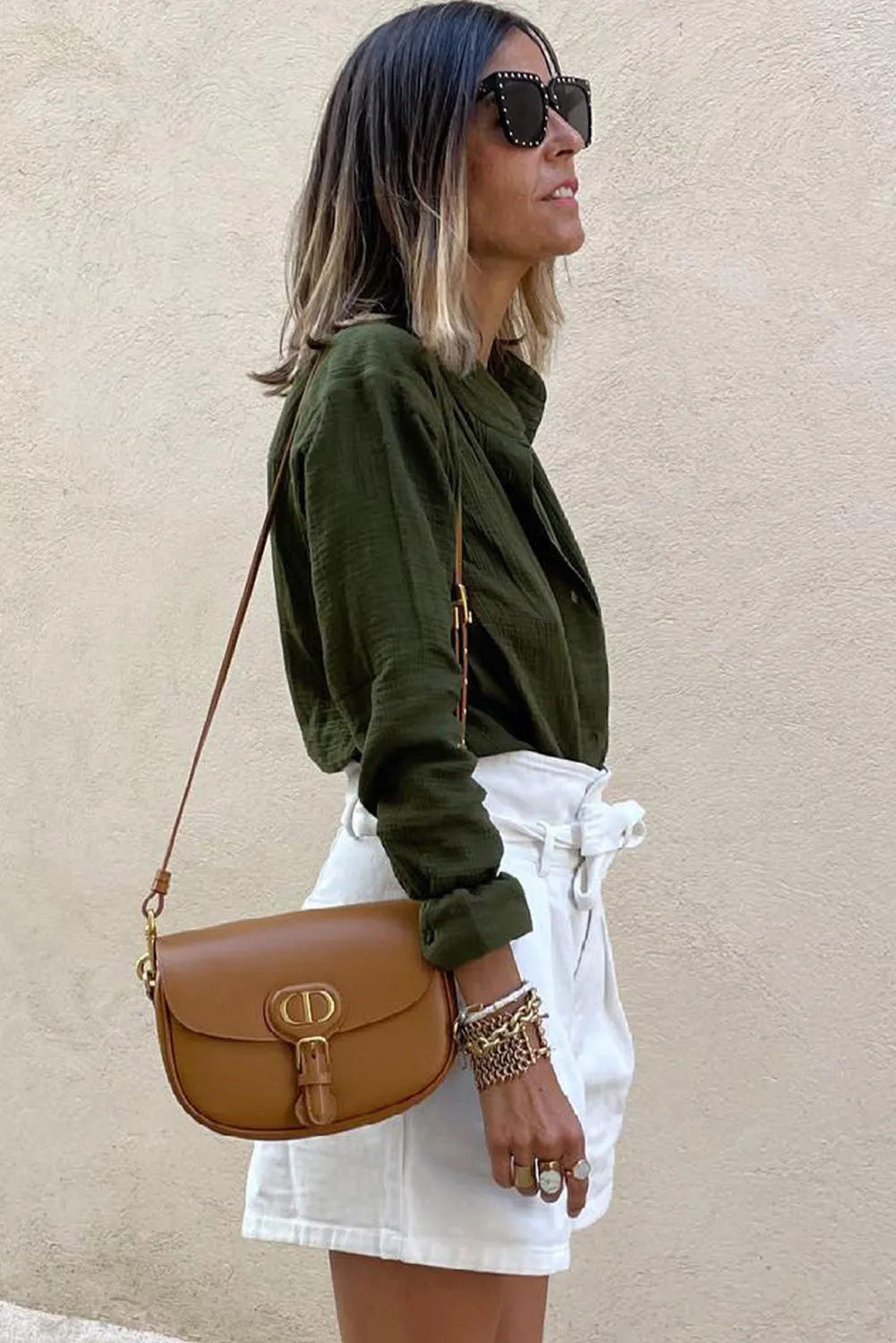 Jungle Green Crinkle Textured Button Up Long Sleeve Shirt sold by Beagle Boutique product image thumbnail 3