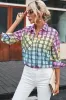 Multicolor Tie Dye Plaid Button Up Shirt sold by Beagle Boutique